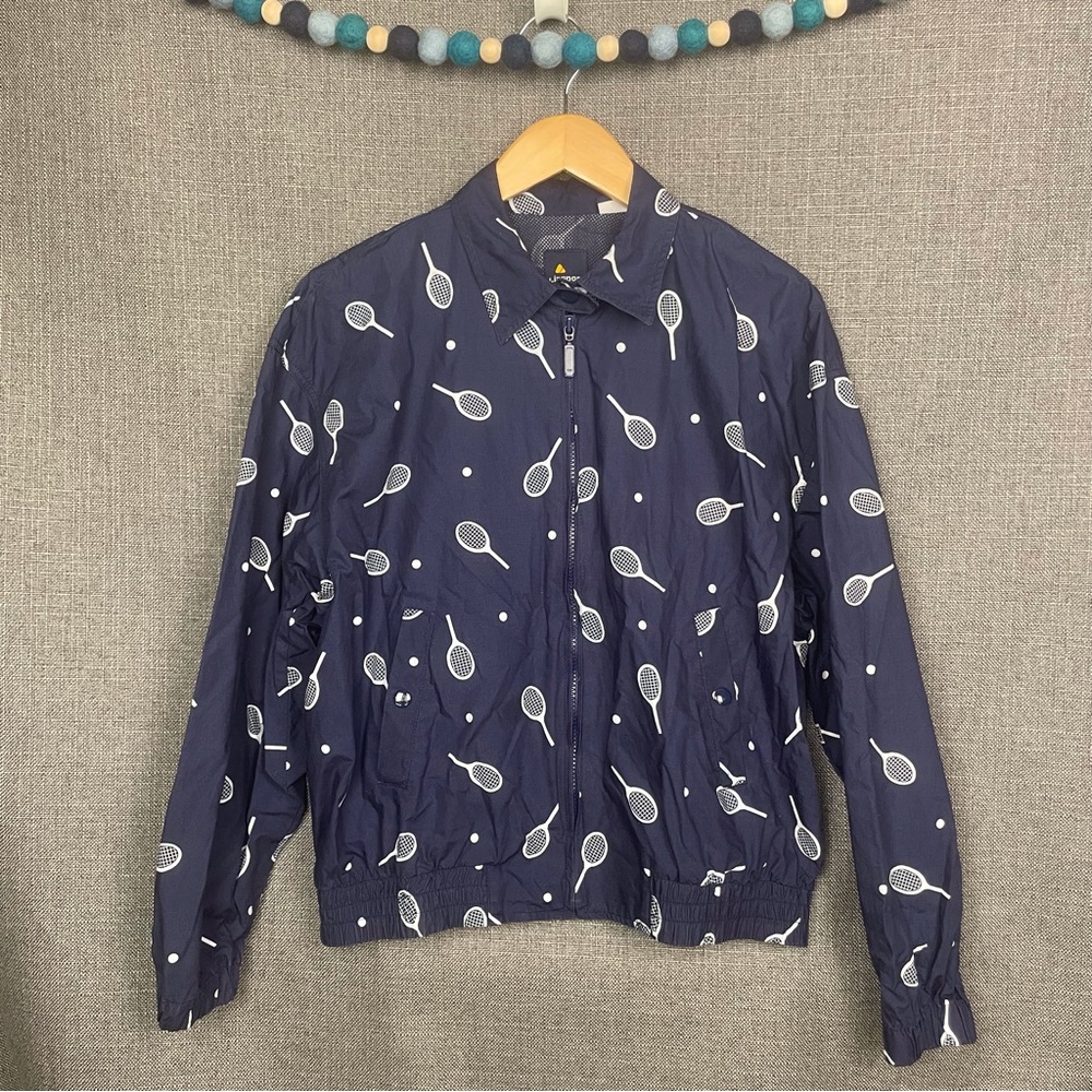 Vintage Lizsport Liz Claiborne Tennis Windbreaker Navy Blue Sz Med Pickleballer